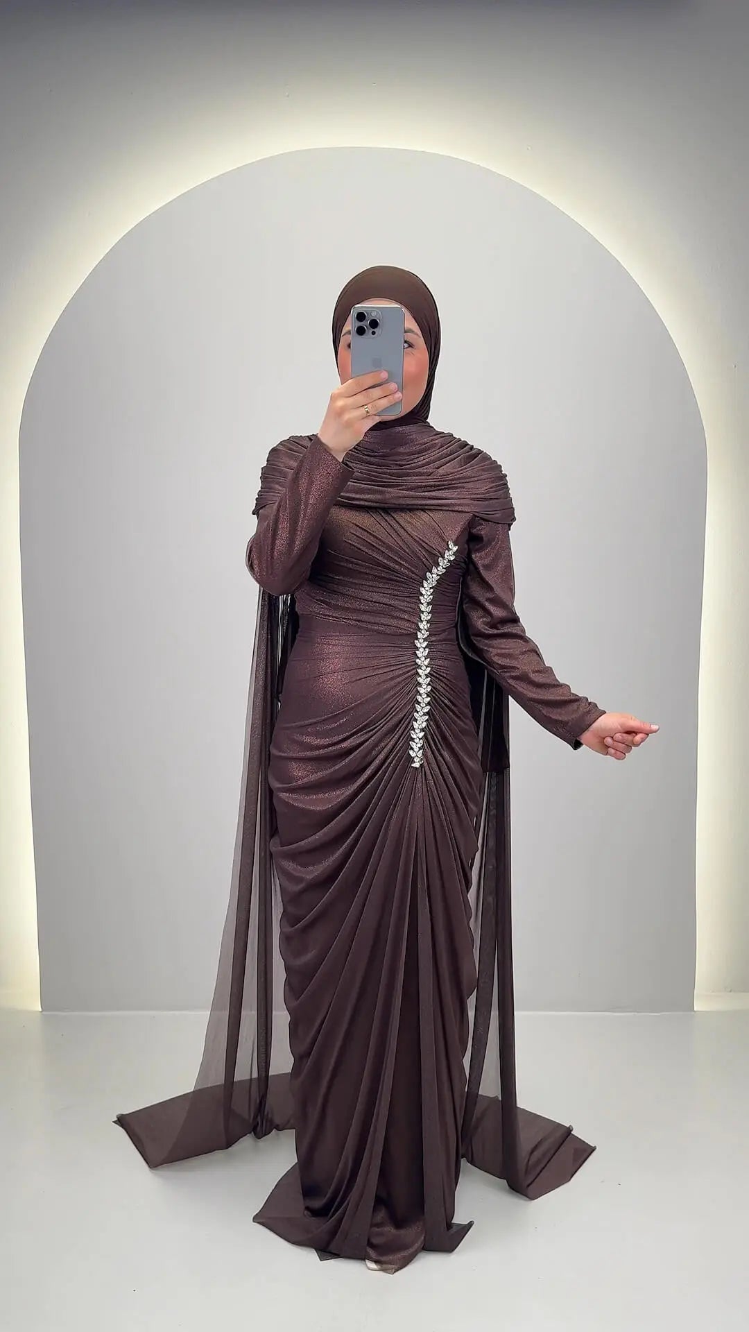 Velina Abendkleid Braun