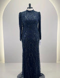 Noura Abendkleid Dunkelblau