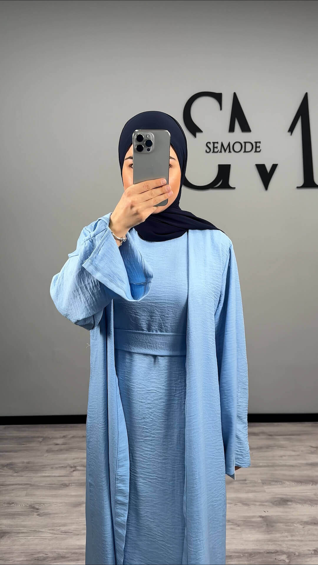 Si Abaya Blau 2-Teilig Semode