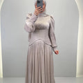 Estel Evening dress with Hijab Beige