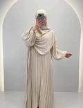 Hifaya Abaya Set mit Khimar Beige