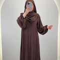 Hifaya Abaya Set with Khimar Brown
