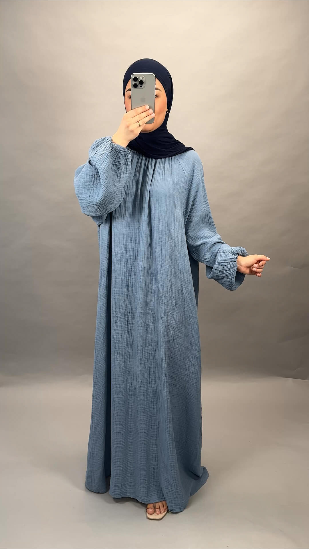 Sera Musselin Kleid Blau