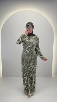 Huda Abendkleid Grün