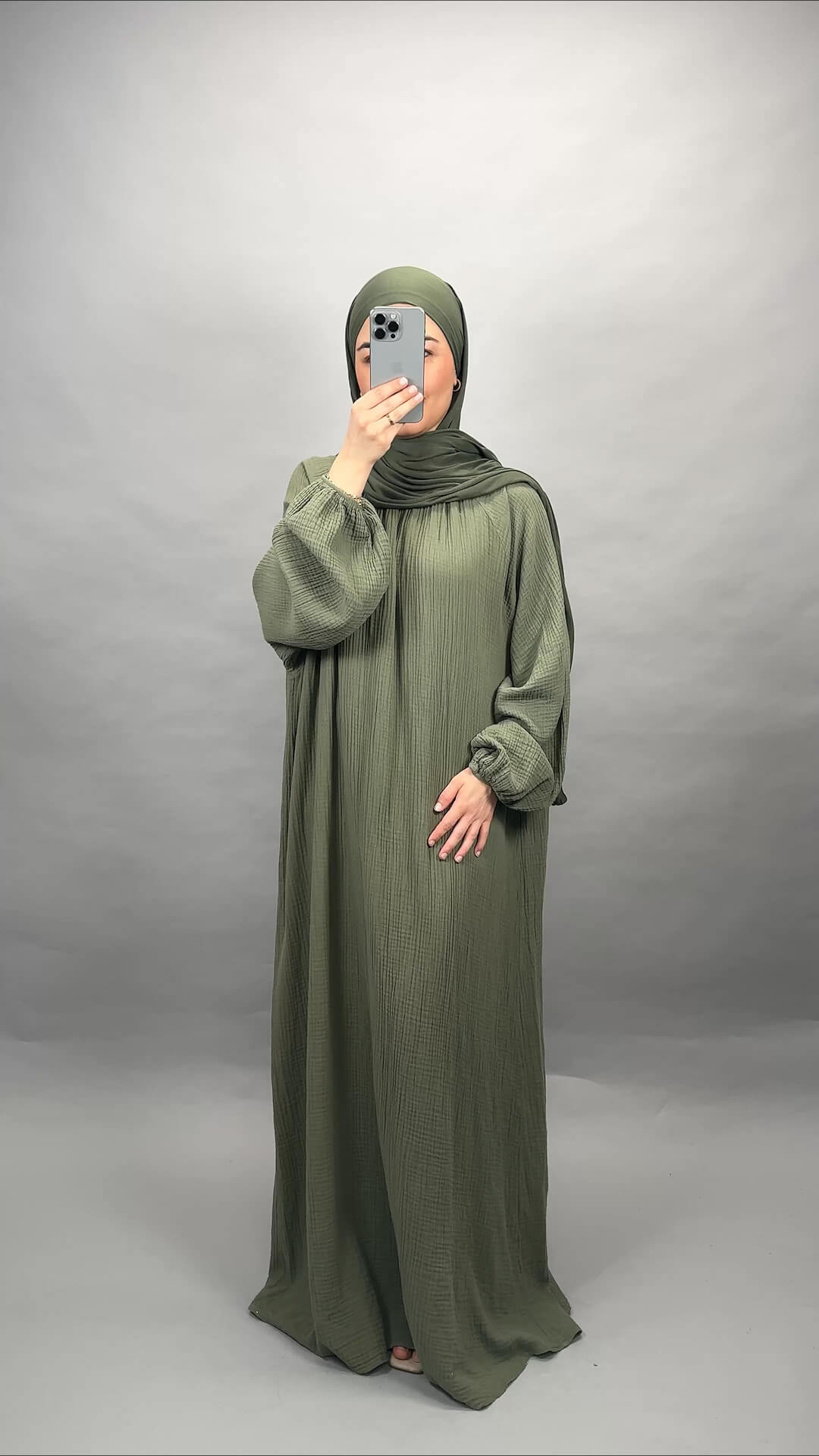 Sera Musselin Kleid Khaki
