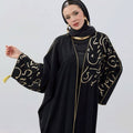 Hira Exklusive Abaya Set Schwarz