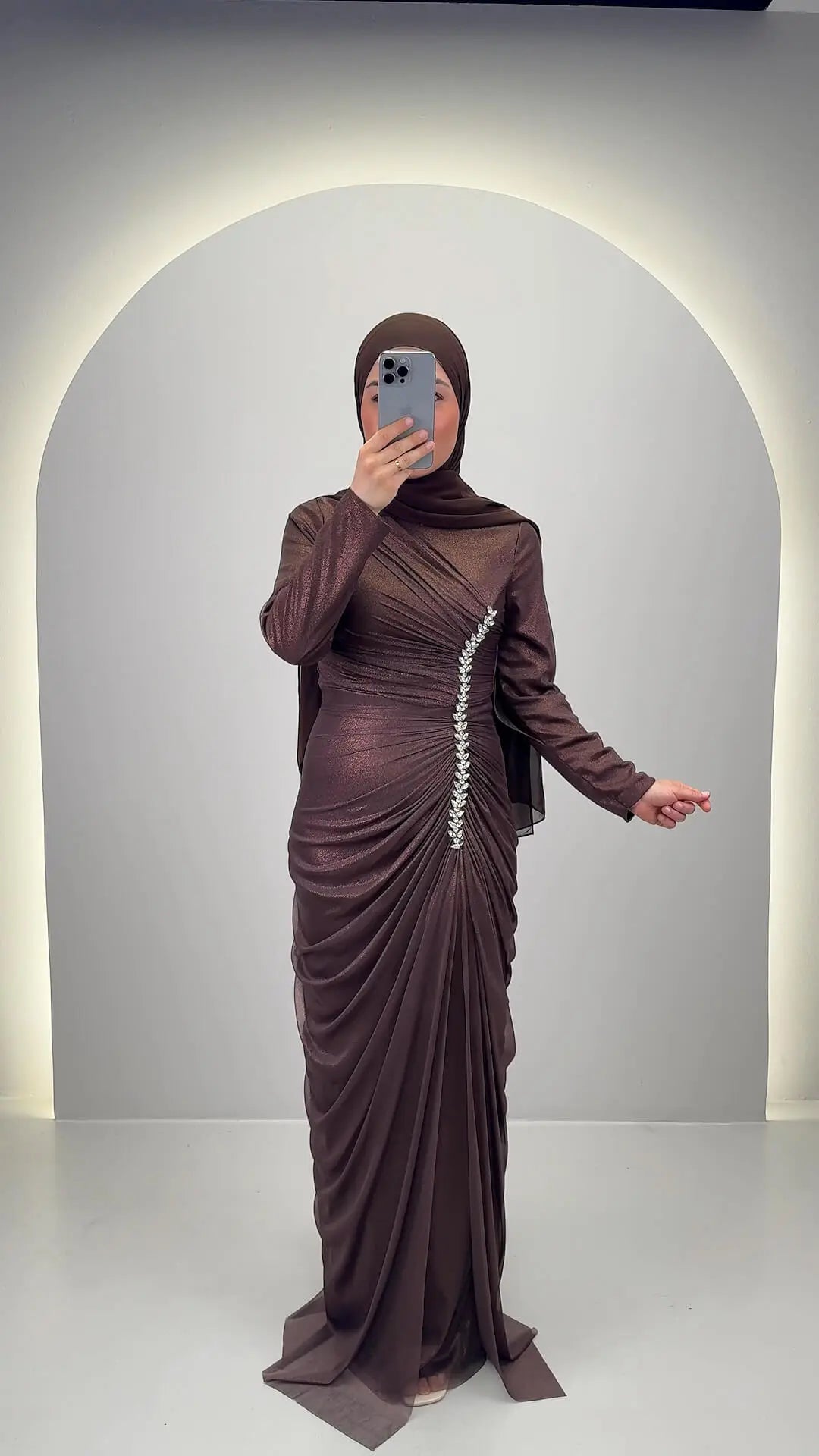 Velina Abendkleid Braun